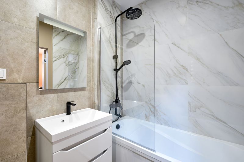 Marble Tile Accents in a Bathroom